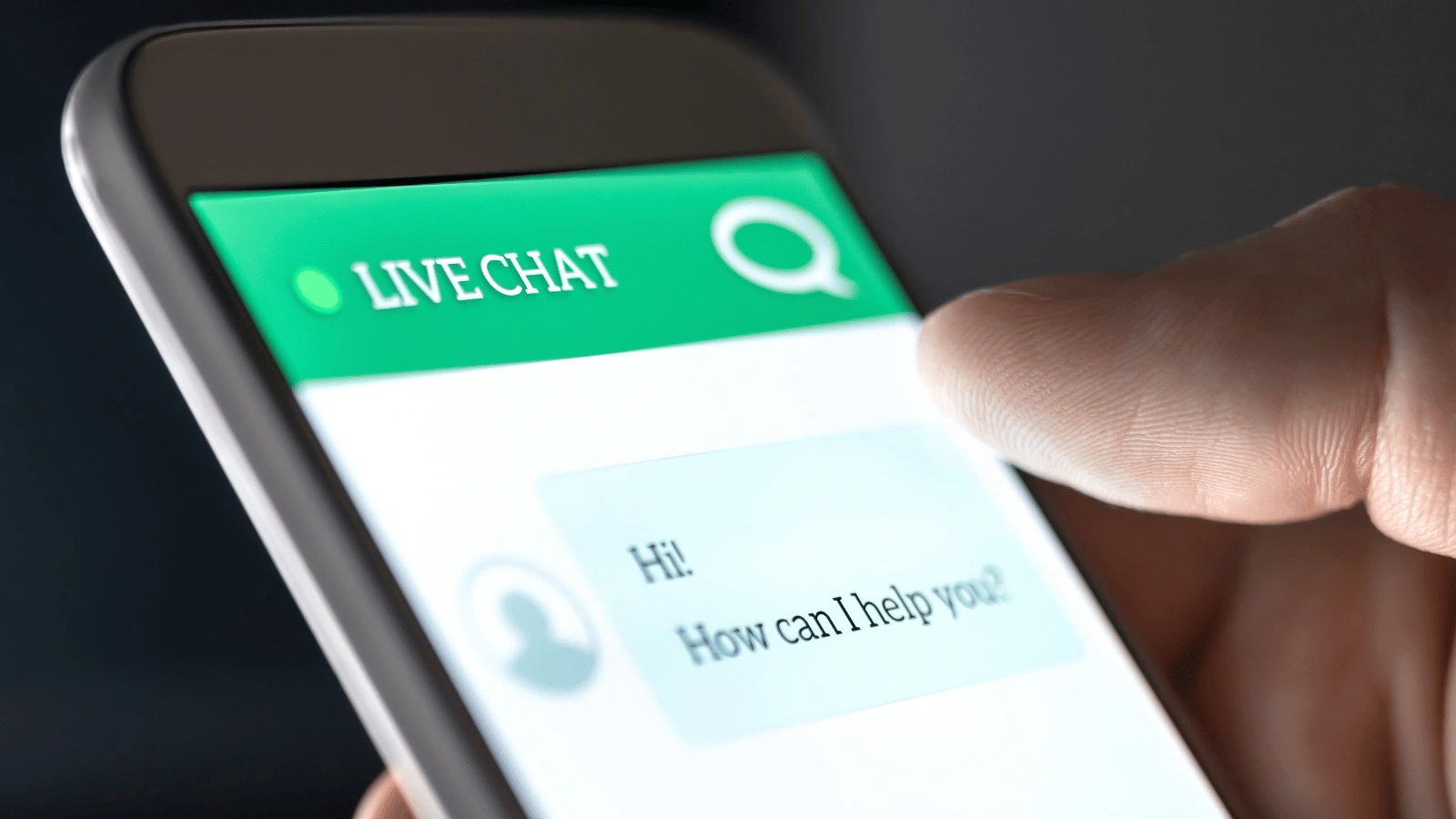 Customer engaging with live chat feature for seamless ecommerce customer assistance on a smartphone.