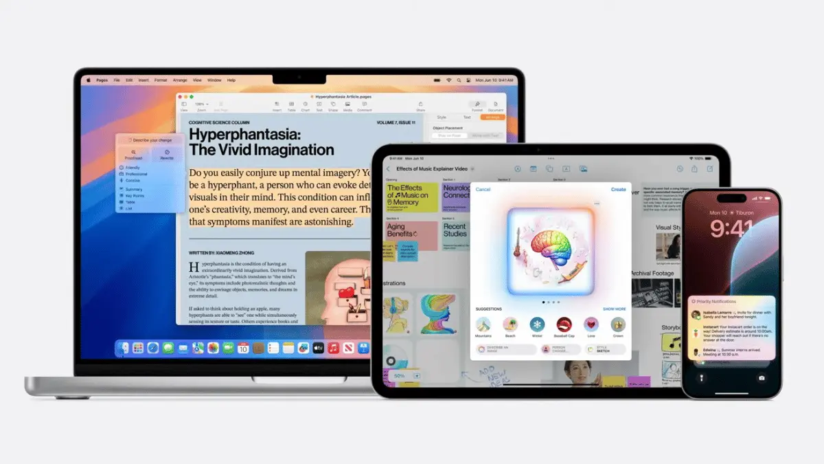 Apple’s products on different platform-specific versions