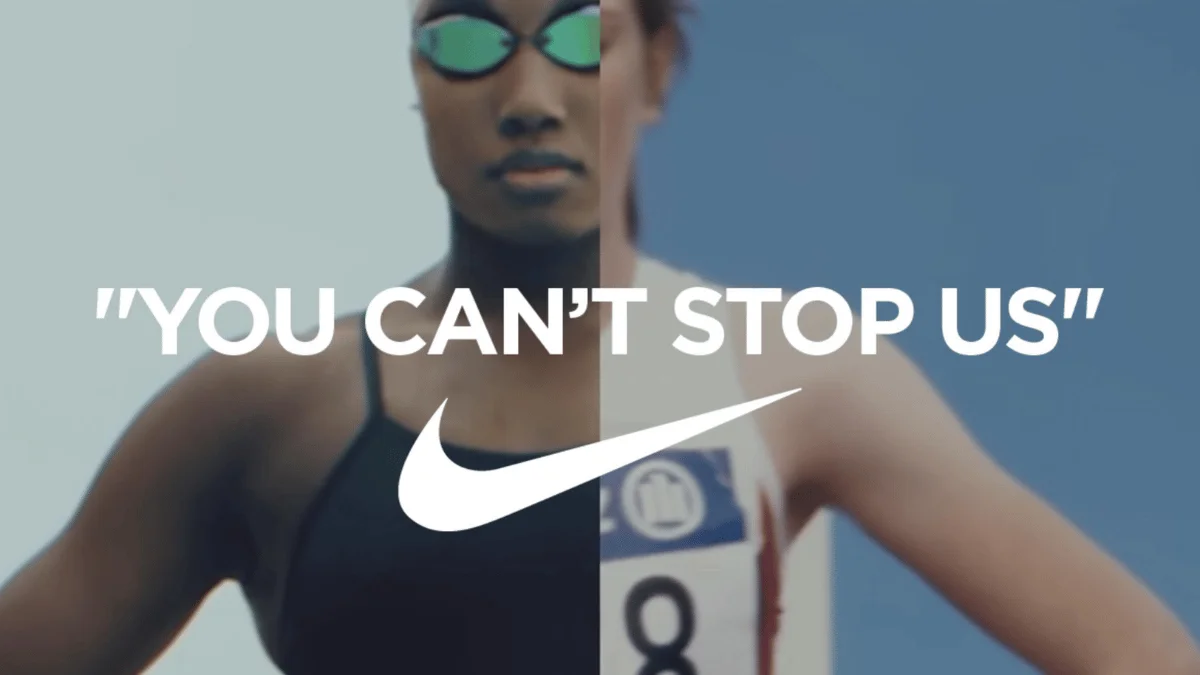 Nike’s “You Can’t Stop Us” opens with a seamless split-screen effect of athletes in motion