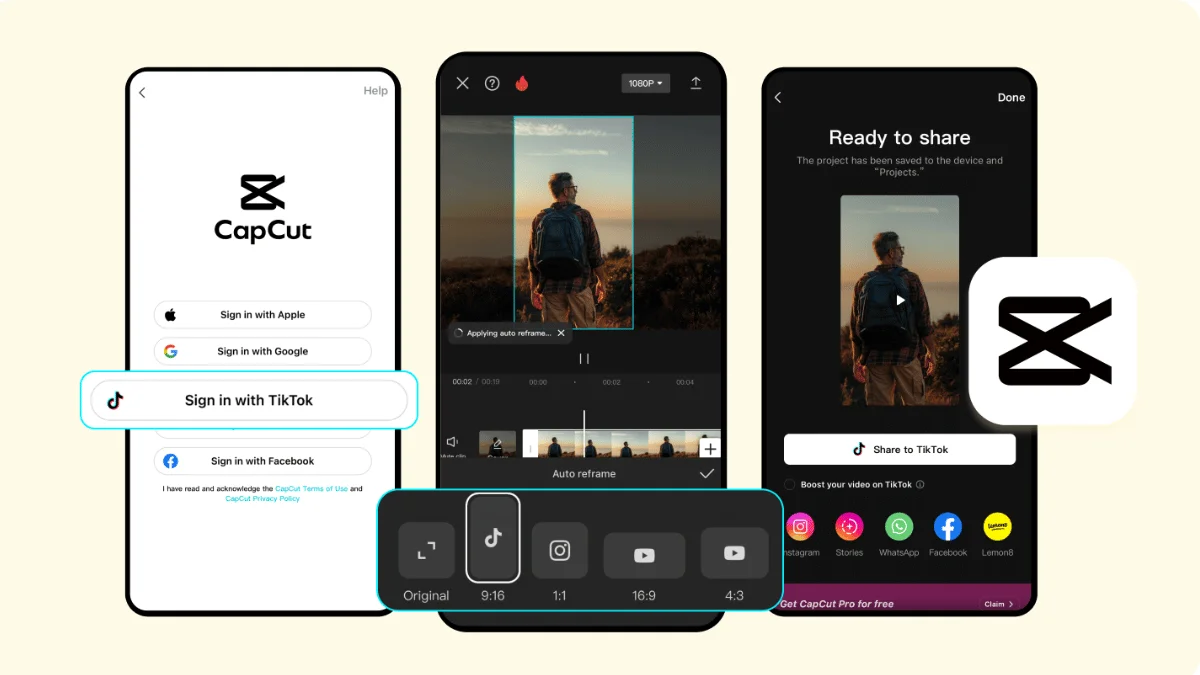CapCut seamlessly fits into the TikTok content workflow